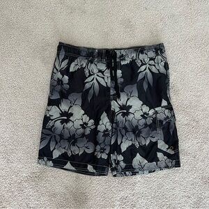 Men's Black Floral Swim Shorts